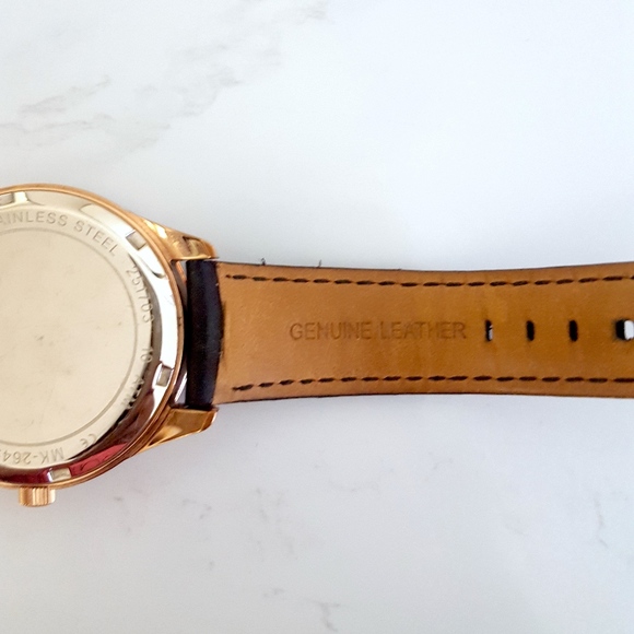 Michael Kors - Crystal Leather Strap Watch main image 5